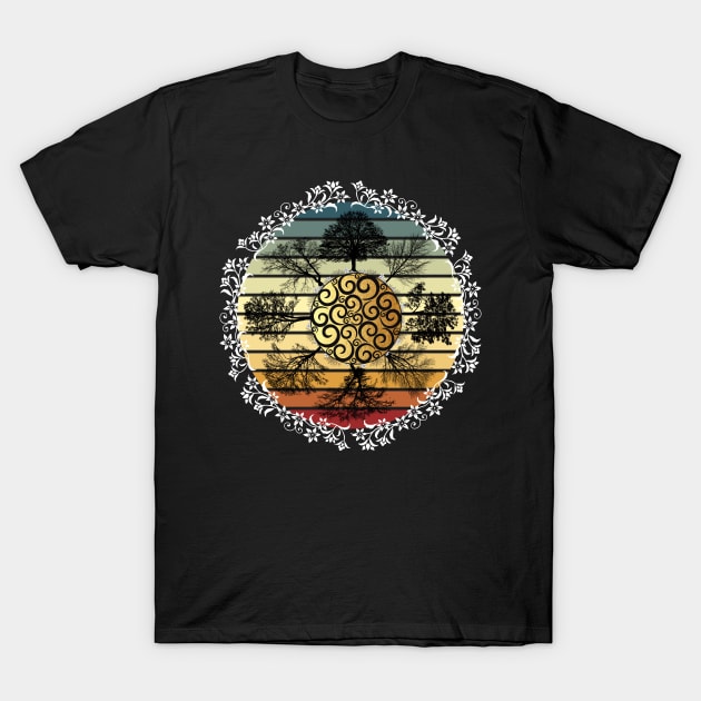 Black Trees with a floral accent T-Shirt by Smiling-Faces